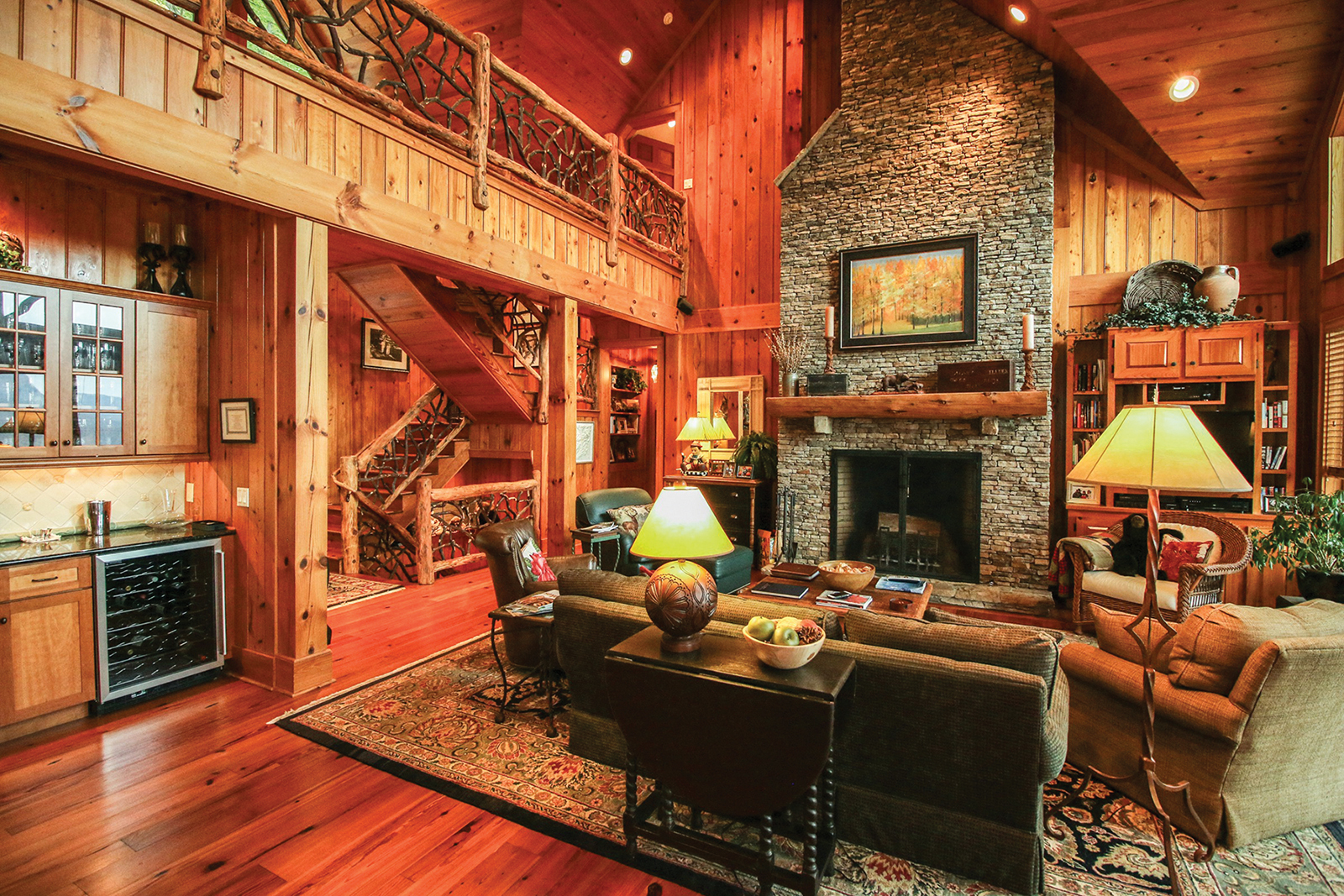 White_Bear_in_Fall_cashiers_nc_living_room