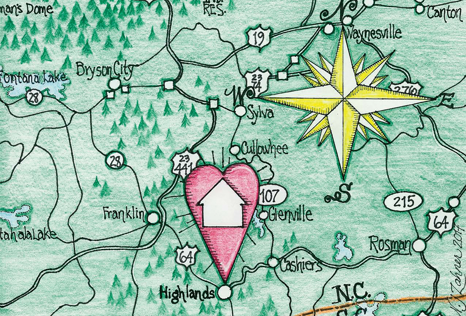 highlands-nc-map