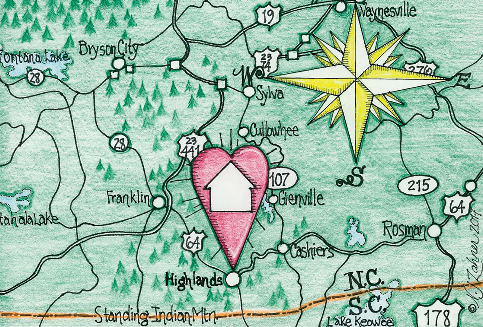 highlands-nc-map