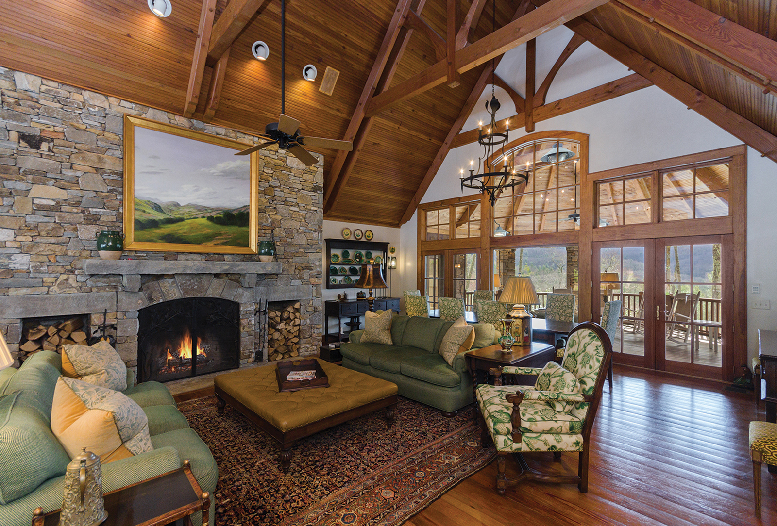 Home for sale in Cashiers NC - Fireplace room