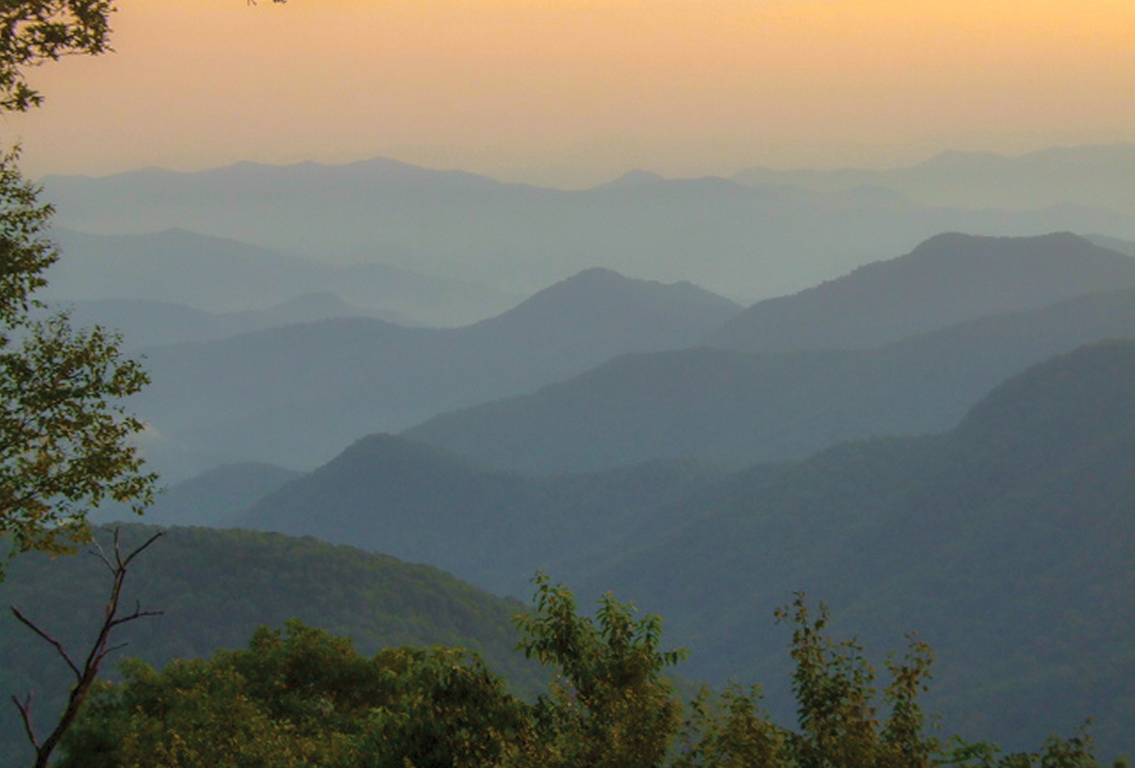 highlands cashiers land trust sunset from High Knob