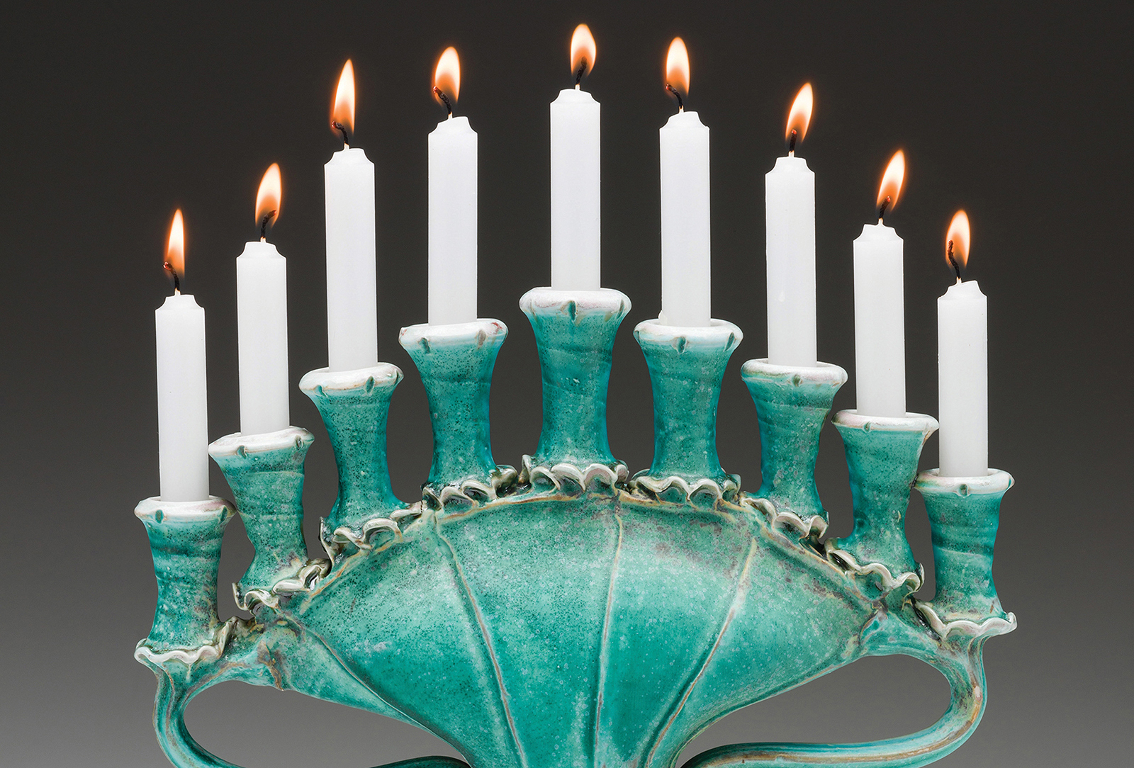 cashiers nc the village green Menorah Tall Fan Turquoise