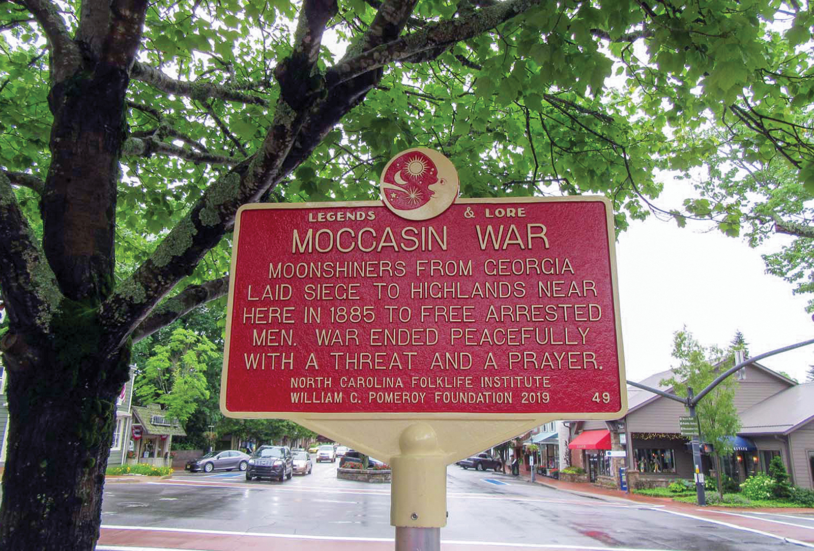 Highlands nc Moccasin War marker