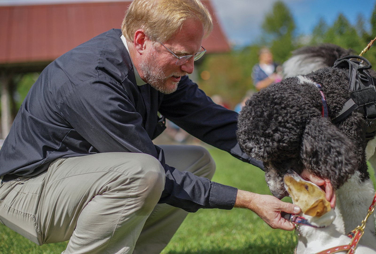 cashiers nc blessing of the animals doggies priest