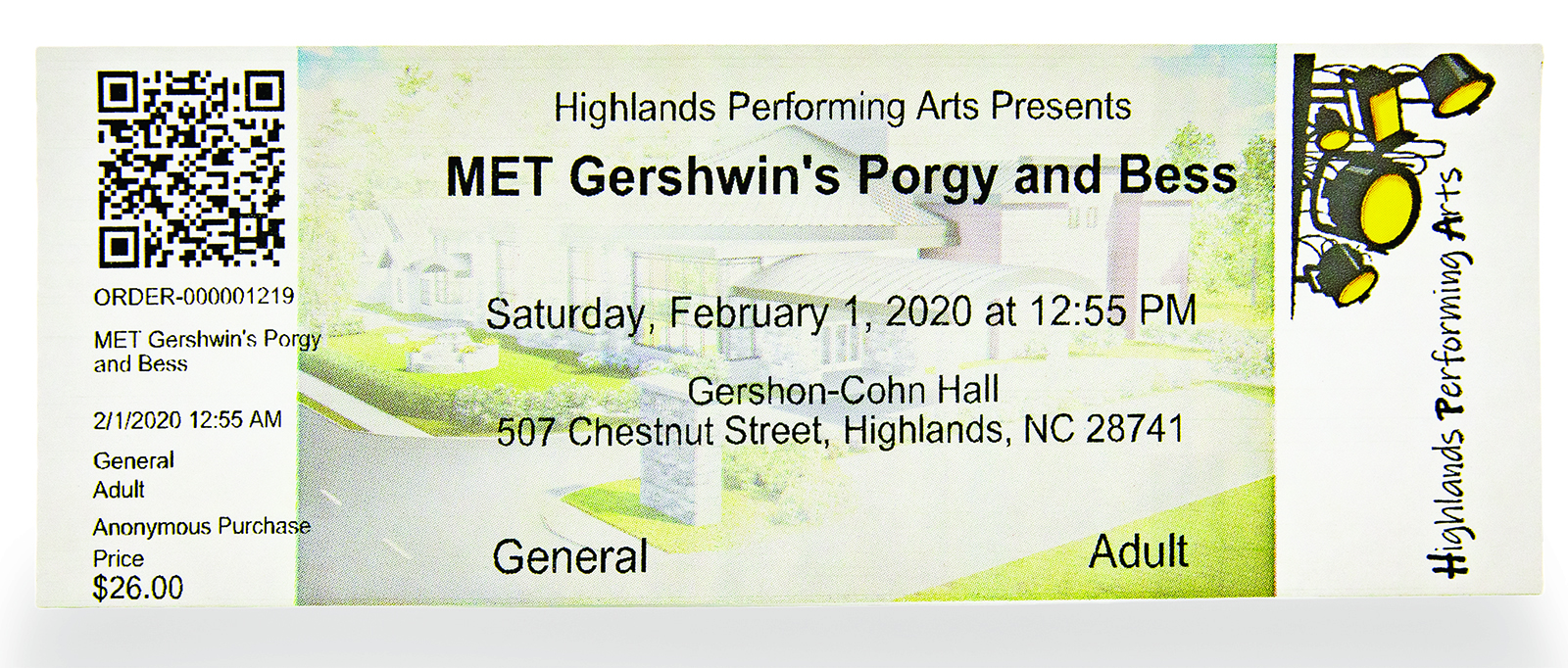 highlands pac ticket