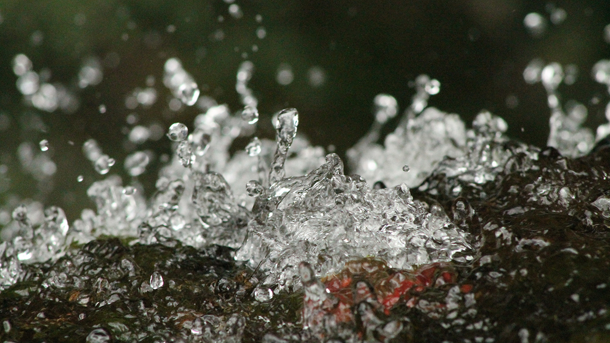 Water drops from waterfall