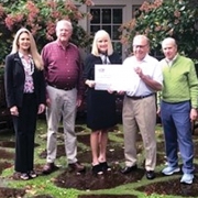 Left to Right: Tara Southern, Tournament Administrator, Earle Mauldin, Tournament Committee Member, Robin Tindall, HCHF Executive Director & CEO, Jim Santo, Tournament Co-Chair, Mike Campbell, Highlands Country Club President